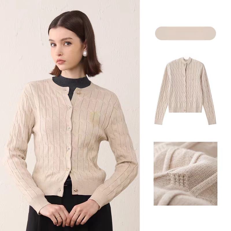 Cárdigan Elegante de Capa para Mujer, Cárdigan de Cuello Redondo de Nuevo Estilo Tejido con Cable para Invierno