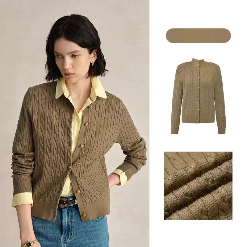 Cárdigan Elegante de Capa para Mujer, Cárdigan de Cuello Redondo de Nuevo Estilo Tejido con Cable para Invierno