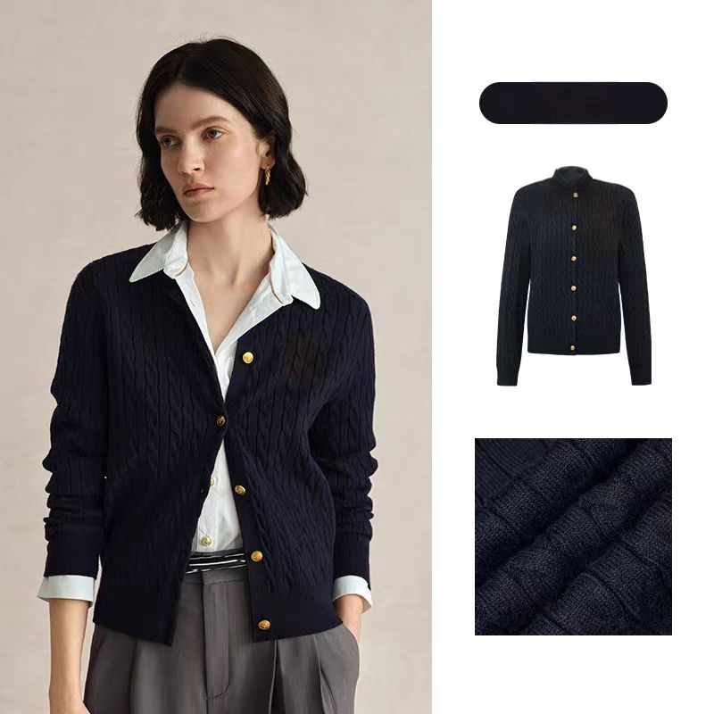 Cárdigan Elegante de Capa para Mujer, Cárdigan de Cuello Redondo de Nuevo Estilo Tejido con Cable para Invierno