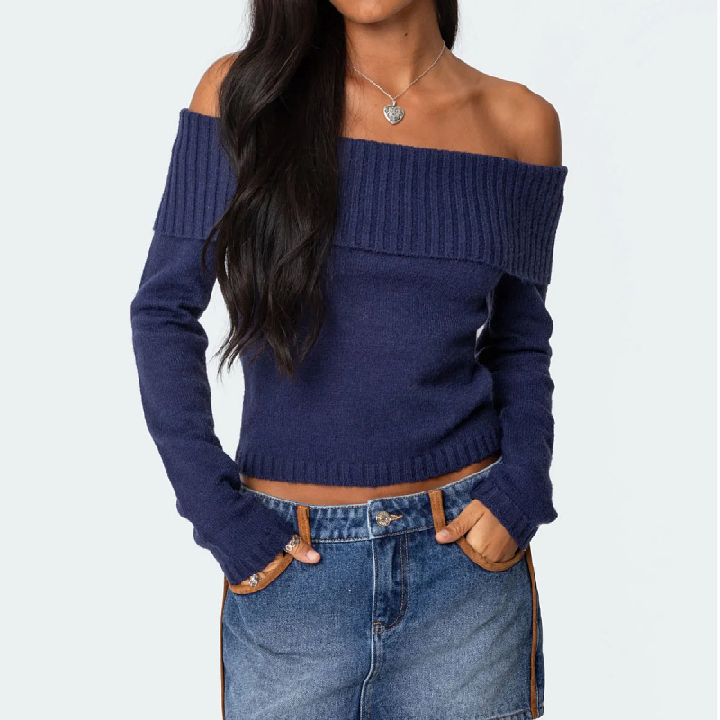 Moda de Manga Larga, Prendas de Punto, Tops Casuales para Mujer, Jersey para Mujer, Suéter para Mujer, Personalizar