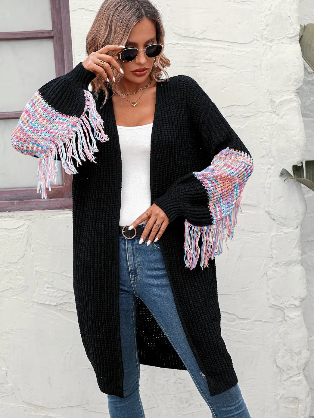 Cárdigan Largo de Moda para Mujer Cárdigan de punto para Mujer