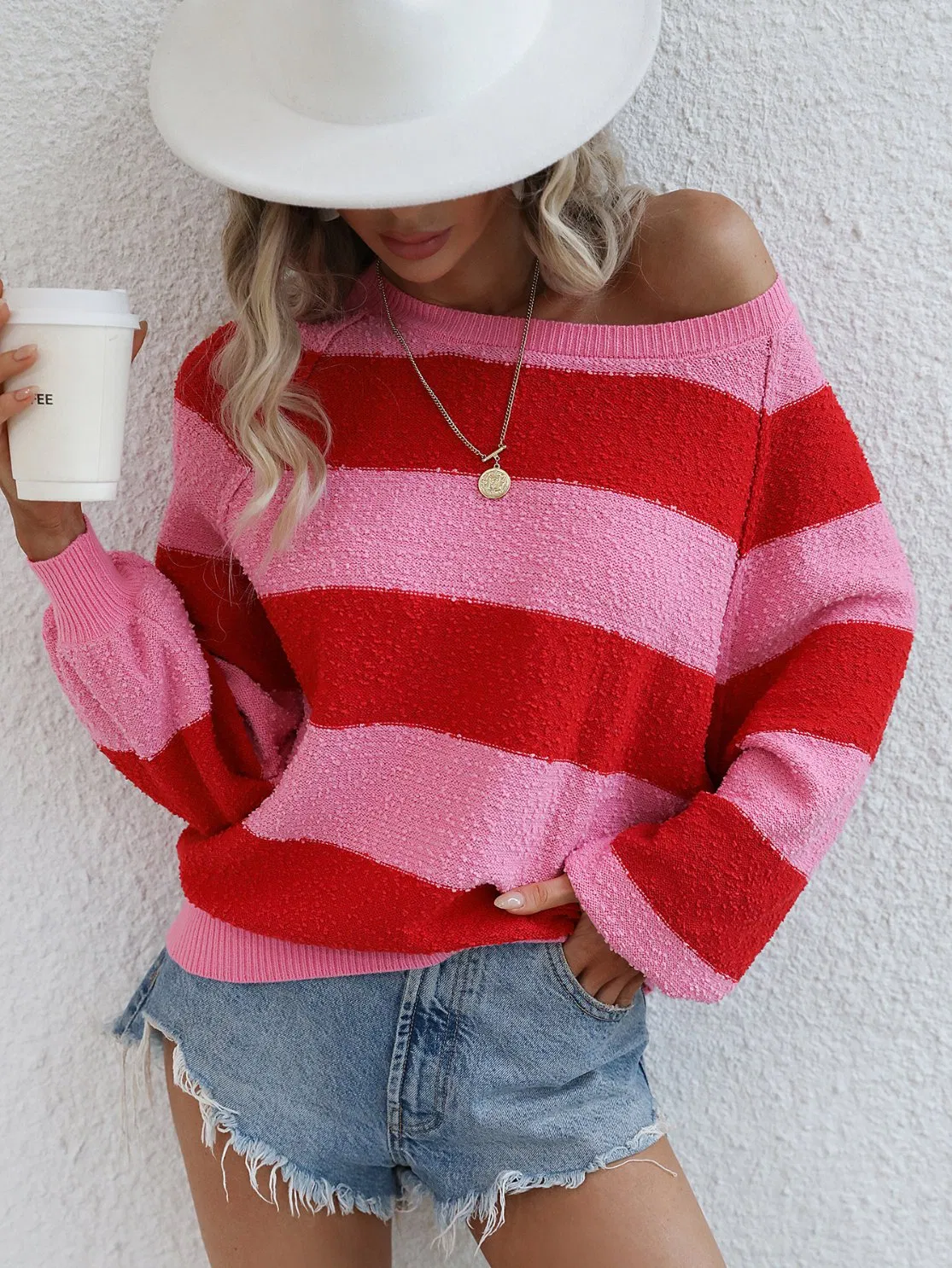 Suéter de jersey de punto colorido para Mujer con estilo para Mujer