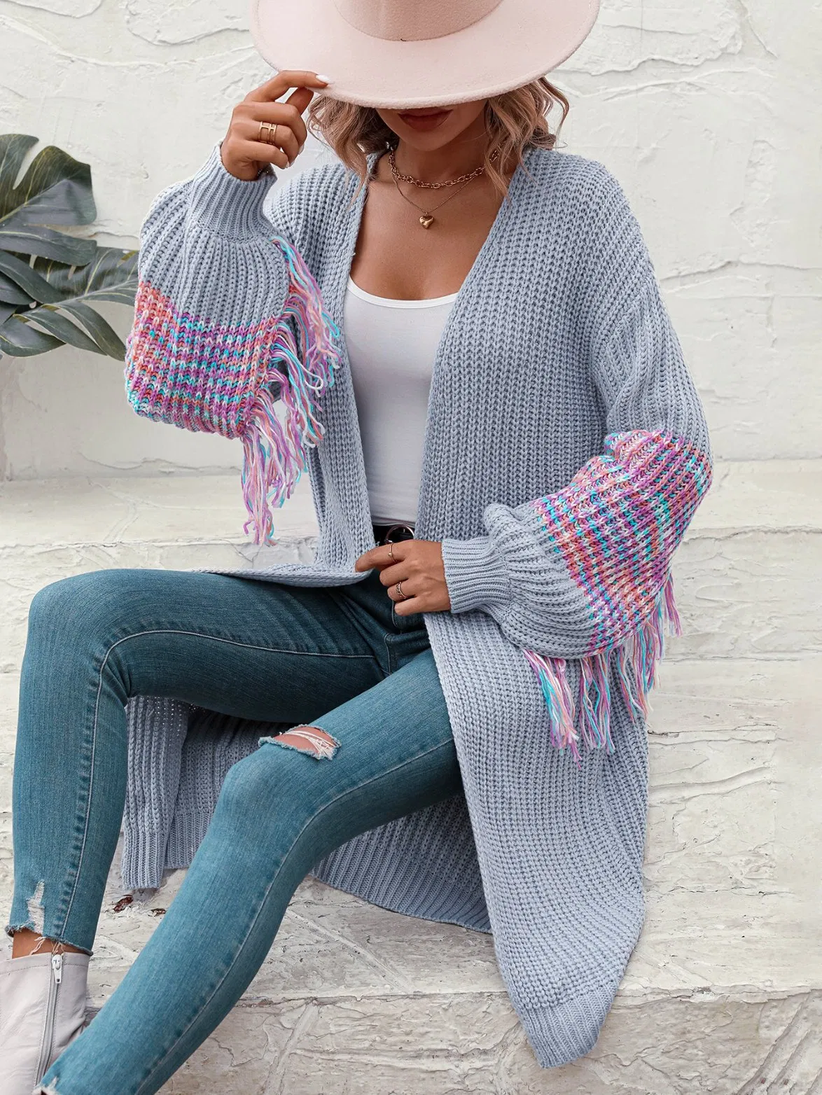 Cárdigan Largo de Moda para Mujer Cárdigan de punto para Mujer