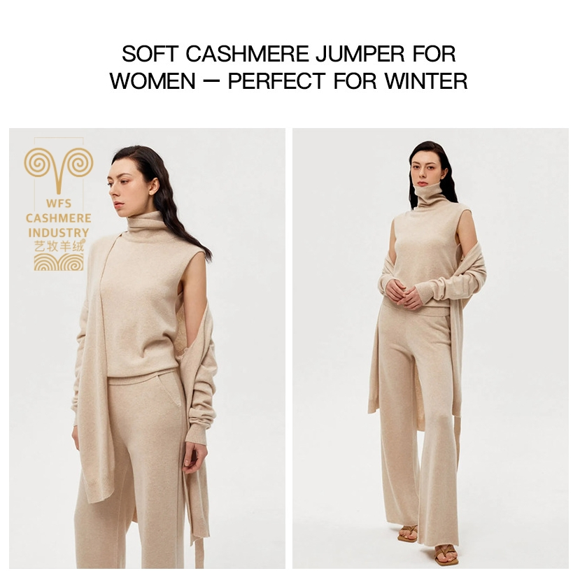 Conjuntos de Cachemira de Calle de Invierno para Mujer, Cuello Alto, Mangas Completas, Pantalones de Cintura Alta, Conjunto de Dos Piezas, Mujeres Sueltas, Conjuntos de Mujer&prime;s