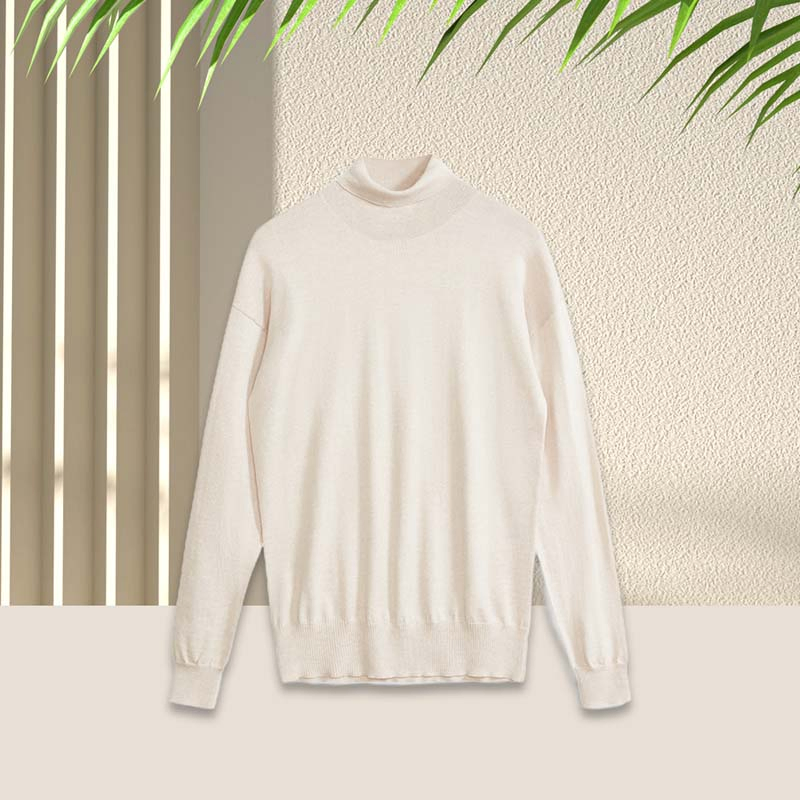 Suéter de Invierno 100% de Cachemira para Hombre, Suéter de punto con cuello Bajo y Cuello Acolchado, Otoño/Invierno, Venta al por mayor