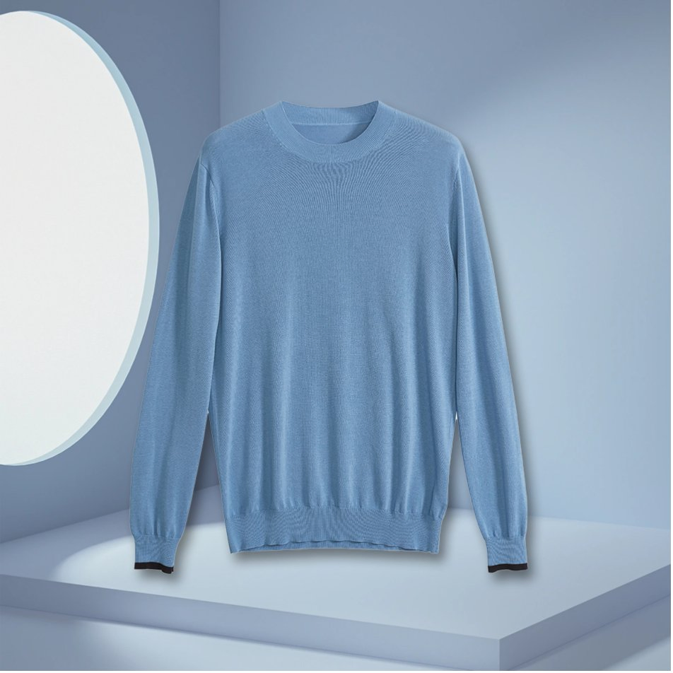 2025 Hombres&amp;prime;s 100% Cachemir Colores Sólidos Prendas de punto de cuello alto Logotipo Personalizado Suéteres Cálidos de negocios de cuello alto para el invierno