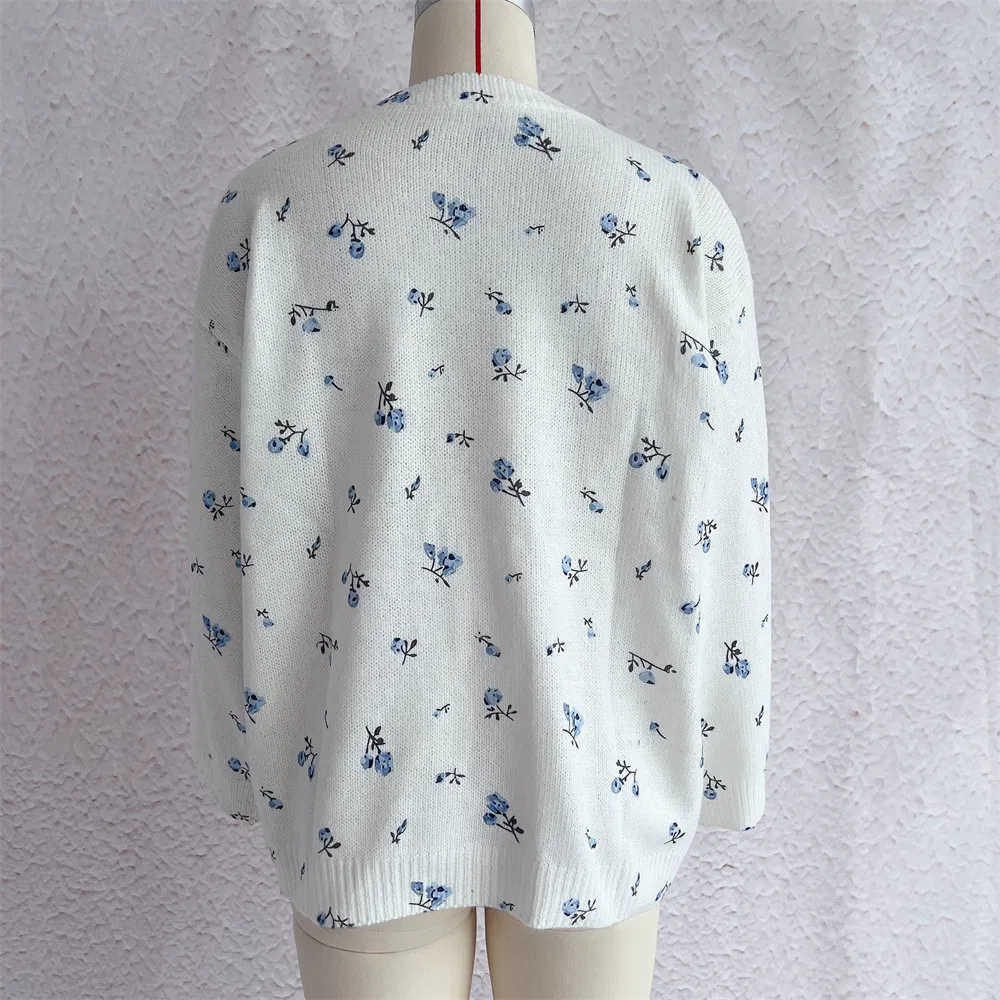 Suéter de Punto con Cuello redondo para Mujer de Suéter de Nueva Moda