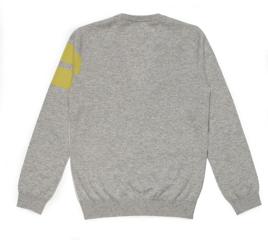 Cárdigan de cachemira 100% de Punto con Cuello en V y Bloque de Color para Hombre