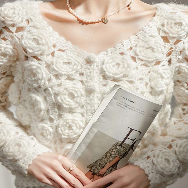 Industria Pesada, Suéter de punto Blanco, Abrigo Retro de Estilo Perezoso de Otoño e Invierno para Mujer, Cárdigan Superior