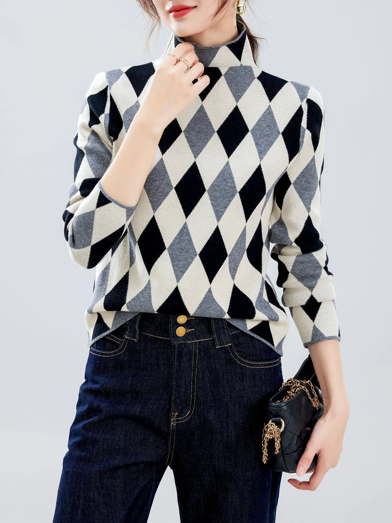 Suéter de Punto Suave Retro para el Estilo de Otoño e Invierno