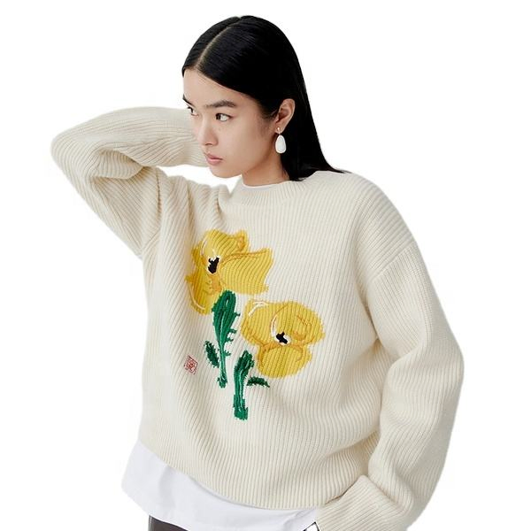Suéter Bordado con Estilo para la Moda de Otoño e Invierno