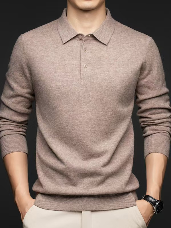 Ropa de diseñador Suéter de punto Personalizado Ropa de Cuello Polo para Hombre Jersey de punto liso Suéter de Hombre