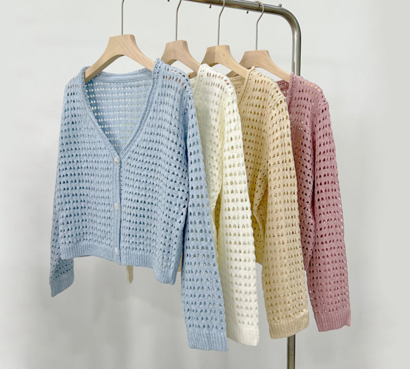 Cárdigan Hueco de Ganchillo de Mujer de Manga Larga de Moda Personalizada de Fabricantes de Prendas de punto