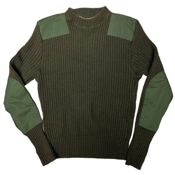 Jersey de Cuello Redondo de Estilo Clásico Jersey Táctico Suéter Verde Mezcla de Lana