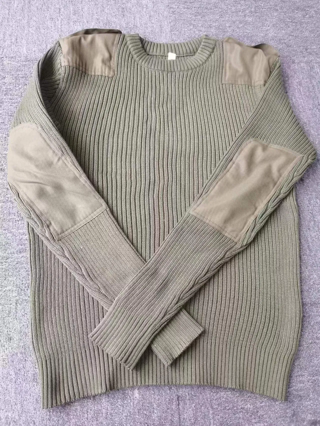 Suéter de Invierno de Poliéster Verde Sweather Suéter de Cuello Redondo de Manga Larga