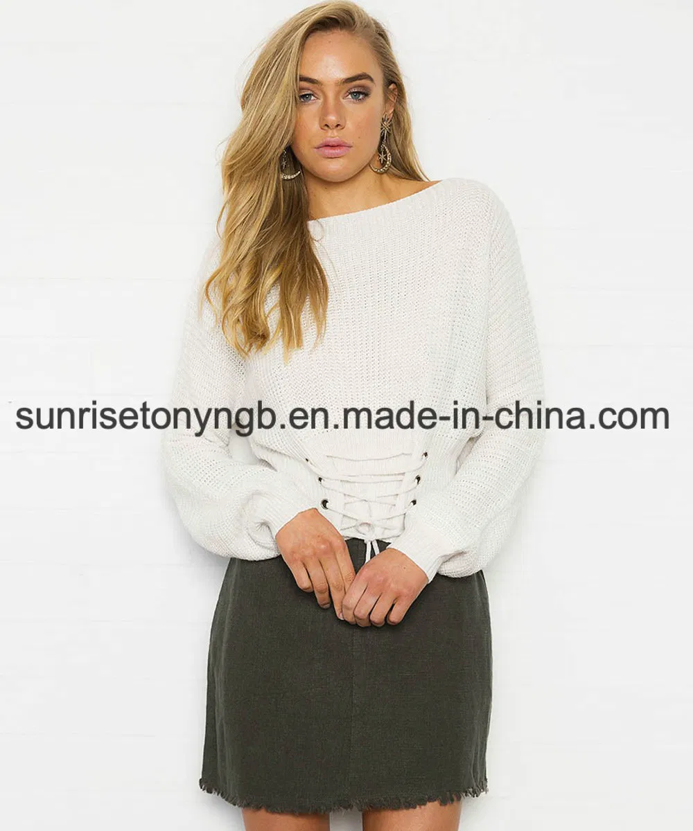 Moda para Mujer Otoño Invierno Cálido Suéter de Punto de Manga Larga de Color Sólido Suéter Suelto Sexy con Cuello en V Suéter Casual de Talla Grande