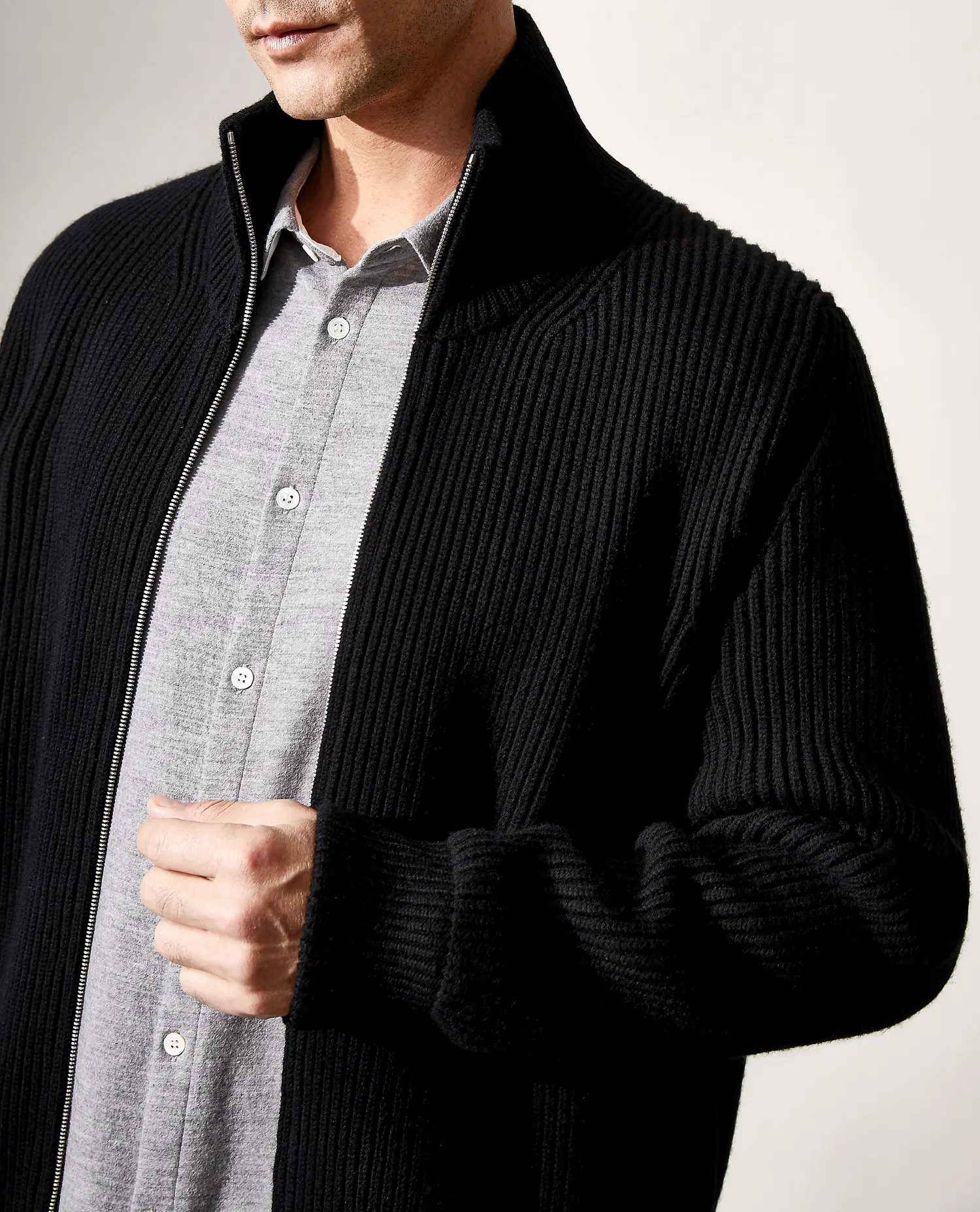 Cárdigan de cachemira Cuadrado Fonda de Alta Calidad, Suéter personalizado, Abrigo de cachemira para Hombre