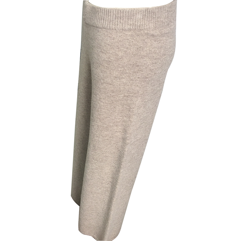 Pantalones de Punto de Lana de Cachemira de Diseño de Moda con Bolsillos Laterales.