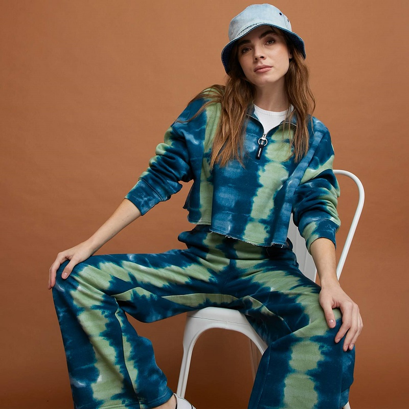 Top de sudaderas con efecto Tie Dye para mujer