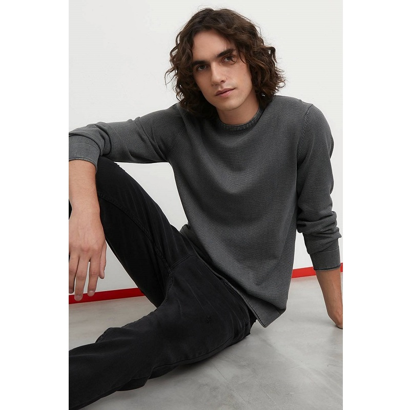 Top de Sudaderas Vintage con Lavado de Nieve para Hombre