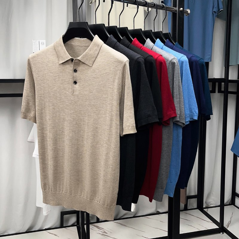 Ropa de diseñador Suéter de punto Personalizado Ropa de Cuello Polo para Hombre Jersey de punto liso Suéter de Hombre
