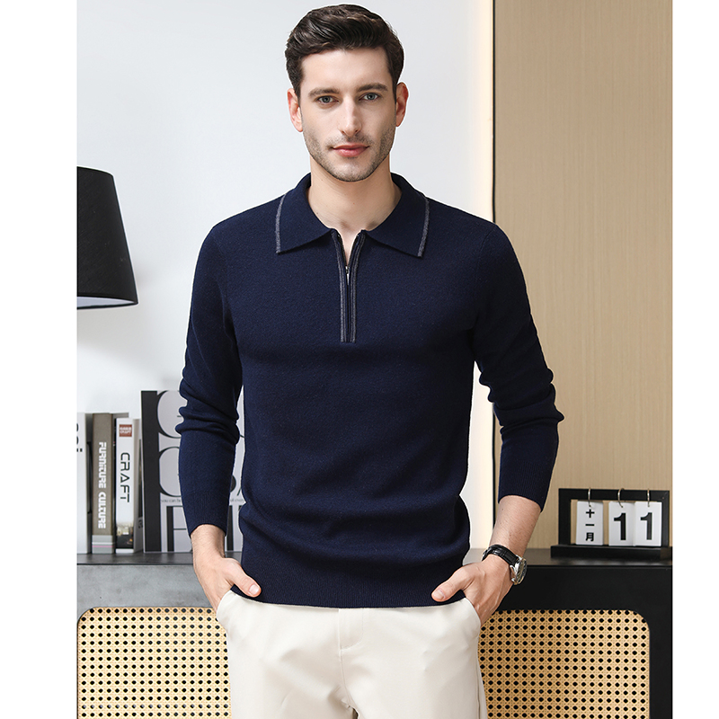 Cárdigan de media cremallera de Lana 100% para Hombre′s: Prendas de punto Térmicas de invierno de manga Larga, Jersey Informal y de negocios para Capas y exteriores