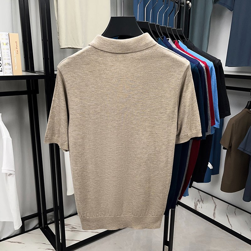 Ropa de diseñador Suéter de punto Personalizado Ropa de Cuello Polo para Hombre Jersey de punto liso Suéter de Hombre