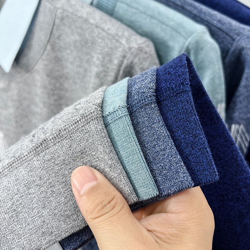 Suéter de Dos Piezas de Imitación de Algodón Ligero para Hombre′s-Prendas de punto Finas Informales para Primavera / Otoño, Aspecto Moderno en capas