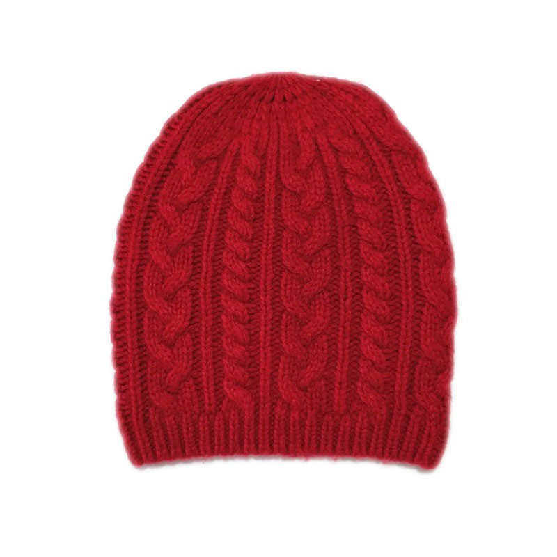 Sombreros de punto retorcidos de color rojo para hombres y mujeres Prendas de punto de invierno al aire libre