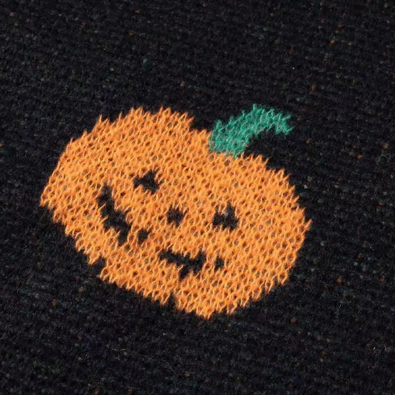 Suéter de Halloween Suelto Informal de Punto Grueso con Estampado Jacquardsuéter Temático de Halloween