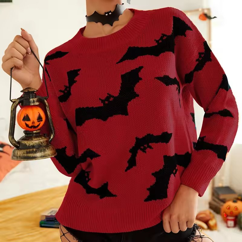Sudadera de Manga Larga con Estampado Divertido de Halloween para Mujer′s Blusa casual Suéter Suéter