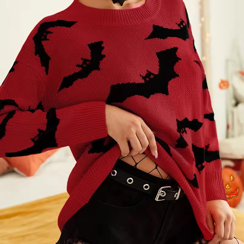 Sudadera de Manga Larga con Estampado Divertido de Halloween para Mujer&prime;s Blusa casual Suéter Suéter