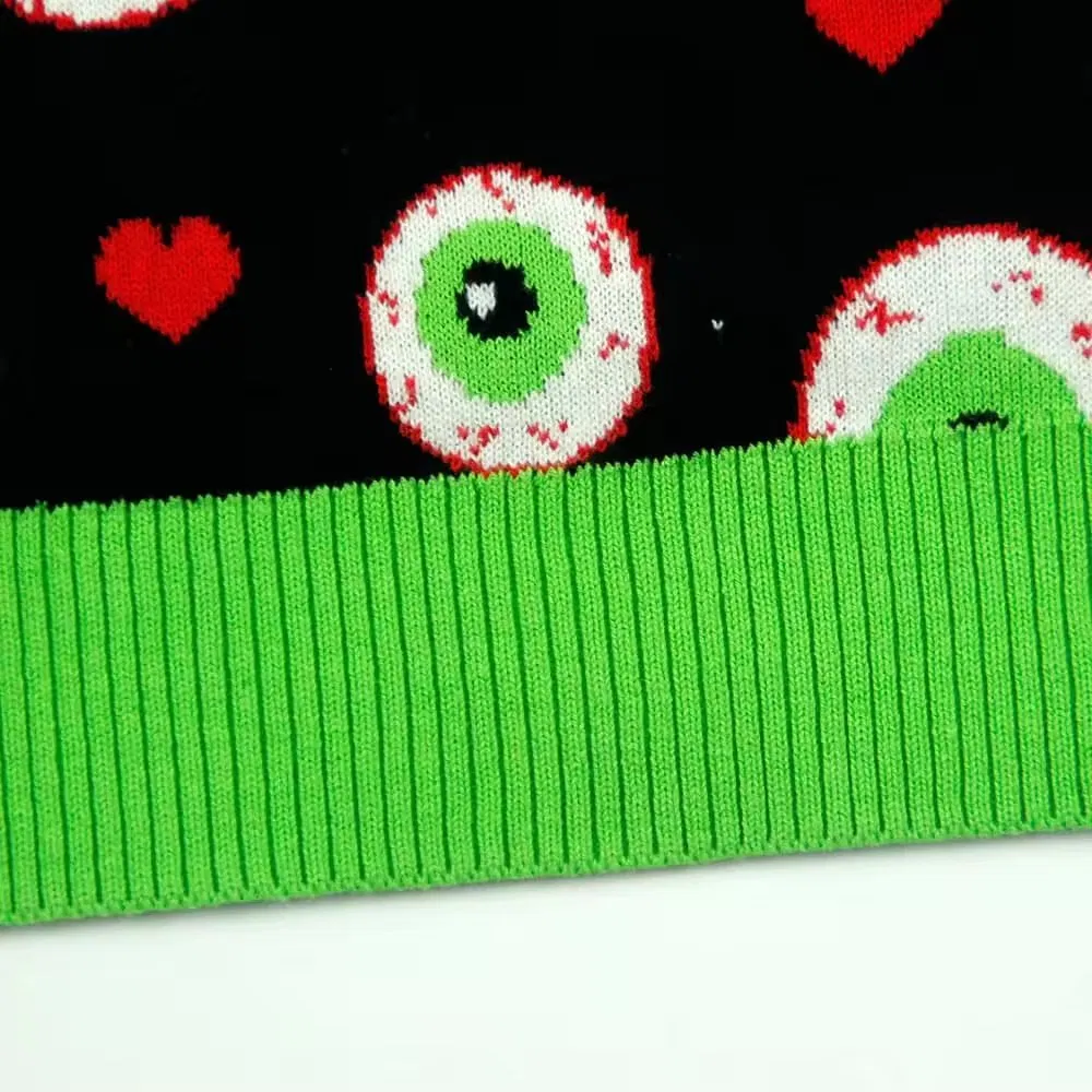 Jersey Jacquard Suéter de Halloween de Punto Personalizado de Diseñador de Punto de Algodón con Cuello Redondo de Invierno