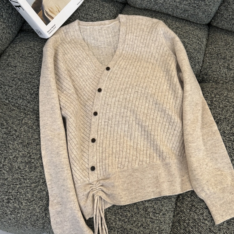Suéter de jersey de mujer de lana 63% de servicio OEM para ropa casual