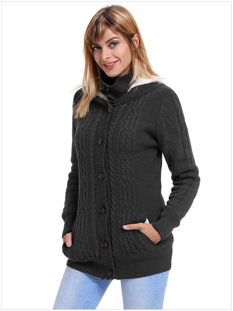Suéteres de punto cálidos de invierno OEM para mujer con forro polar