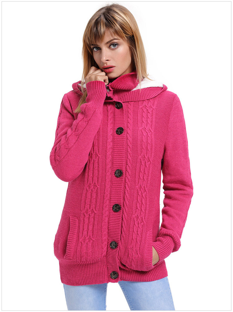 Suéteres de punto cálidos de invierno OEM para mujer con forro polar
