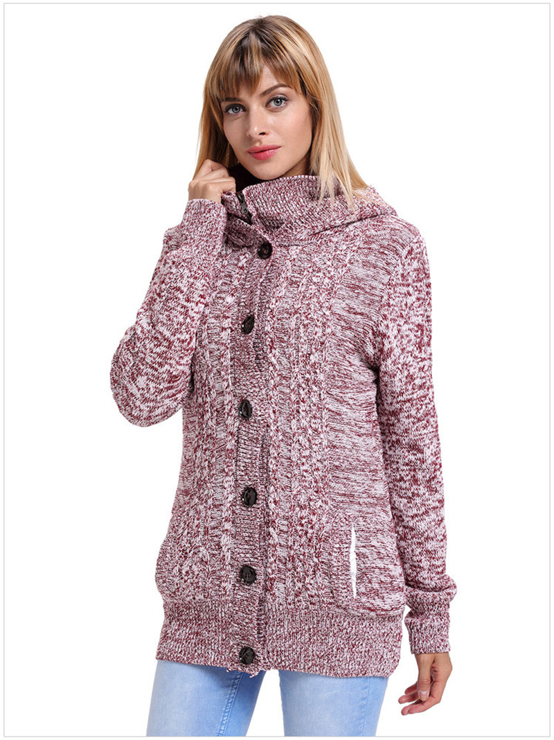 Suéteres de punto cálidos de invierno OEM para mujer con forro polar