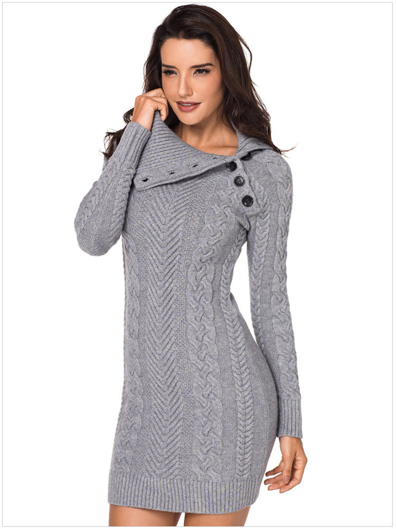 Vestido de suéter de Punto de Ropa de Punto de Moda para Mujer
