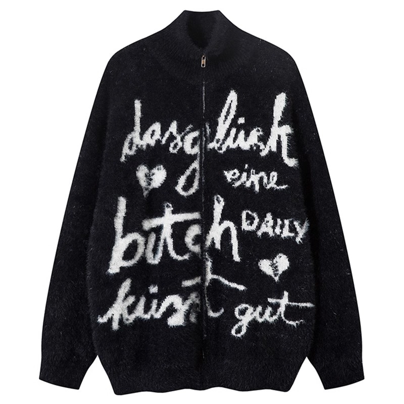 Suéter cárdigan Jacquard con letras Lady′s para invierno