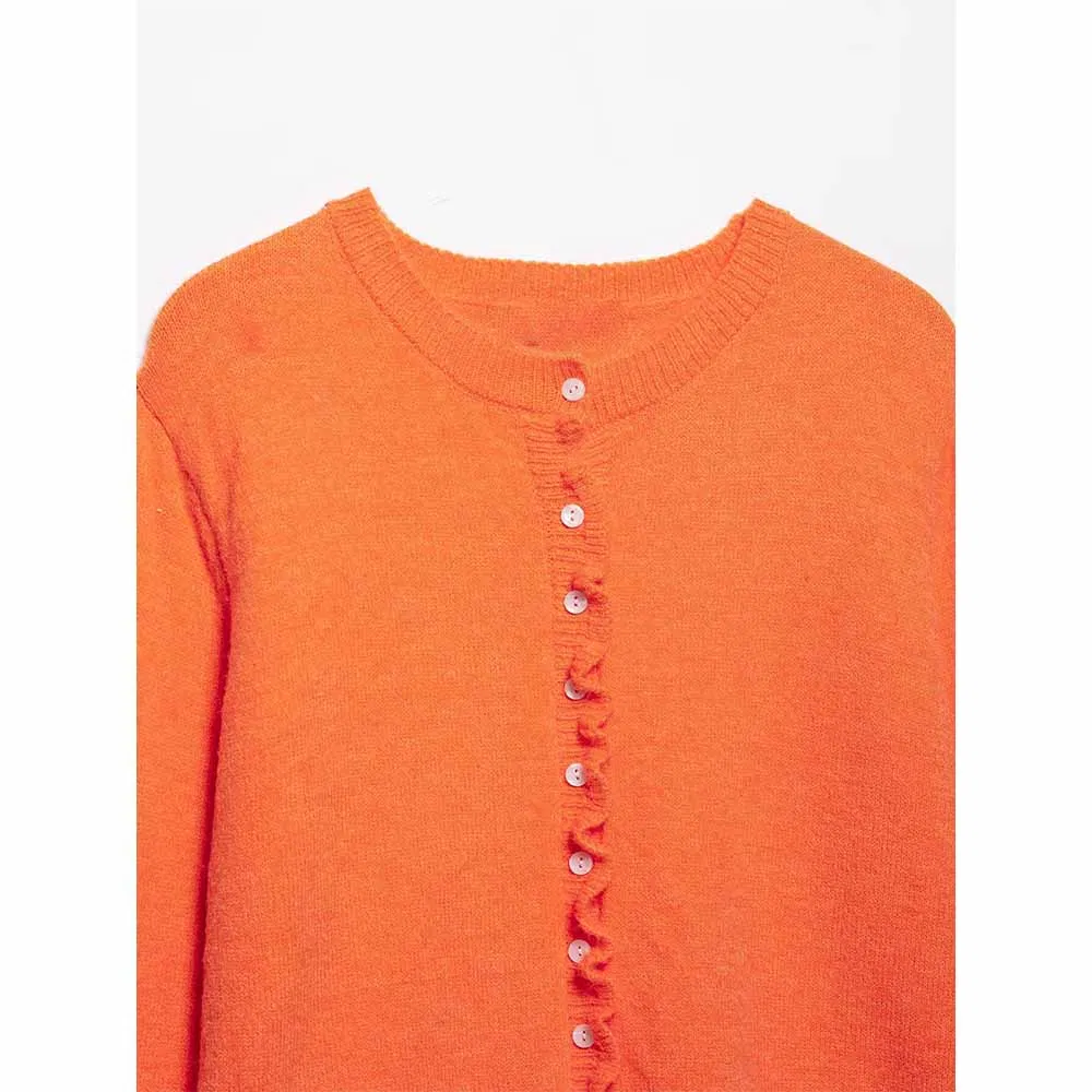 Za Ropa de Mujer y primera Diseño Apilado Chaqueta de punto informal para Mujer y primera Hebilla de manga larga
