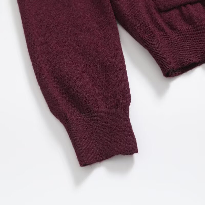 Za Ropa de Mujer y primera Chaqueta de punto abotonada delgada con lazo para mujer y primera Chaqueta de manga larga