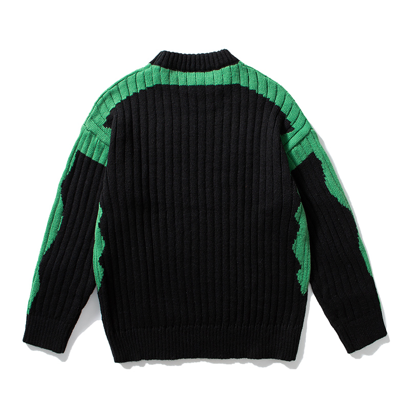 Suéter de Invierno Personalizado de Algodón de Nuevo Diseño 2024 Suéter de Cuello Redondo Suéter de punto acanalado