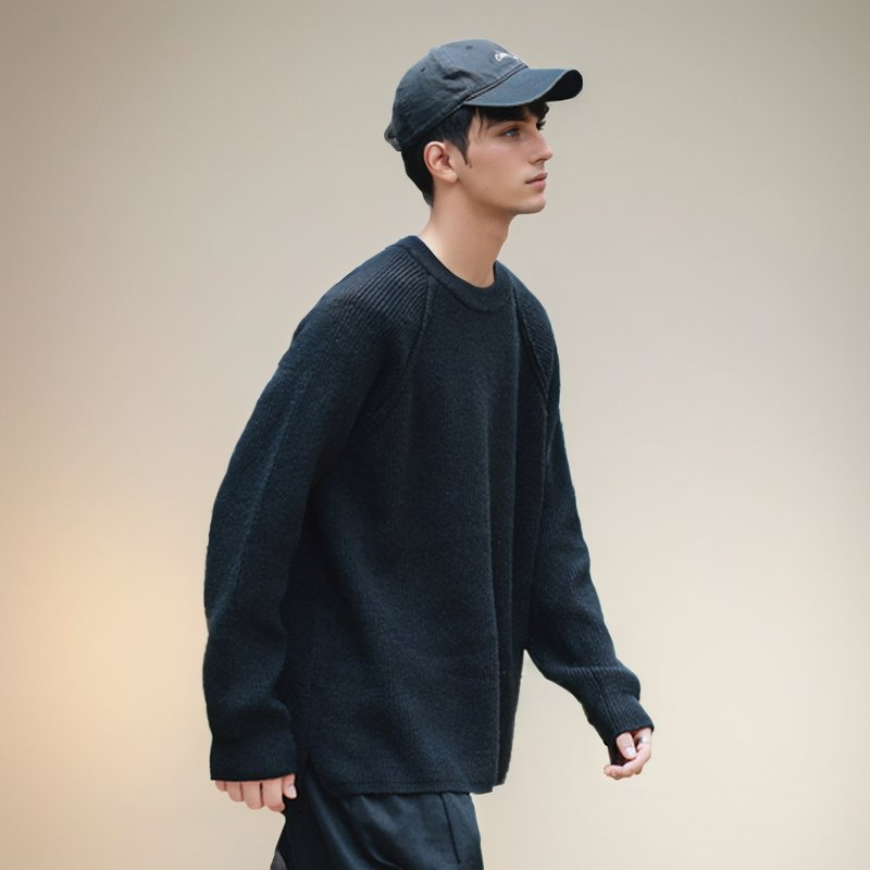 Suéter de punto de Manga Larga con Cuello Redondo Sólido de Invierno para Hombre de nueva Llegada de Lujo al por mayor Extravagancia de Comodidad Artesanal