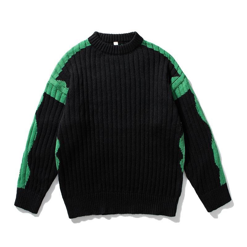 Suéter de Invierno Personalizado de Algodón de Nuevo Diseño 2024 Suéter de Cuello Redondo Suéter de punto acanalado