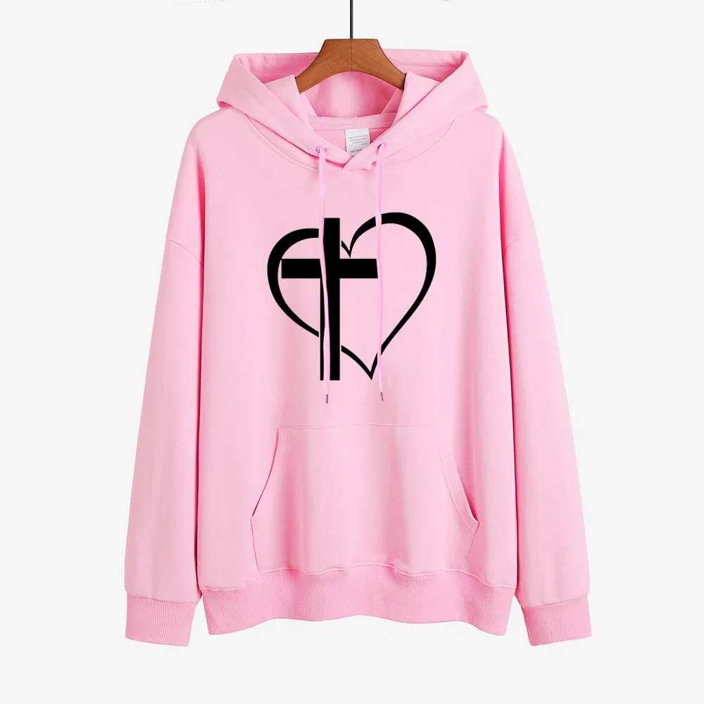 Nueva Chaqueta de Abrigo de Manga Larga para Hombre, Tops de Algodón de Lana, Camisas de Suéter con Capucha con Estampado de Moda de Amor, Señora Lisa