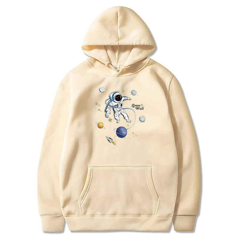 Chaqueta Informal de Lana con Capucha de Astronauta Callejero Sudadera de Algodón de Lana de Ocio Suéter con capucha para Mujer