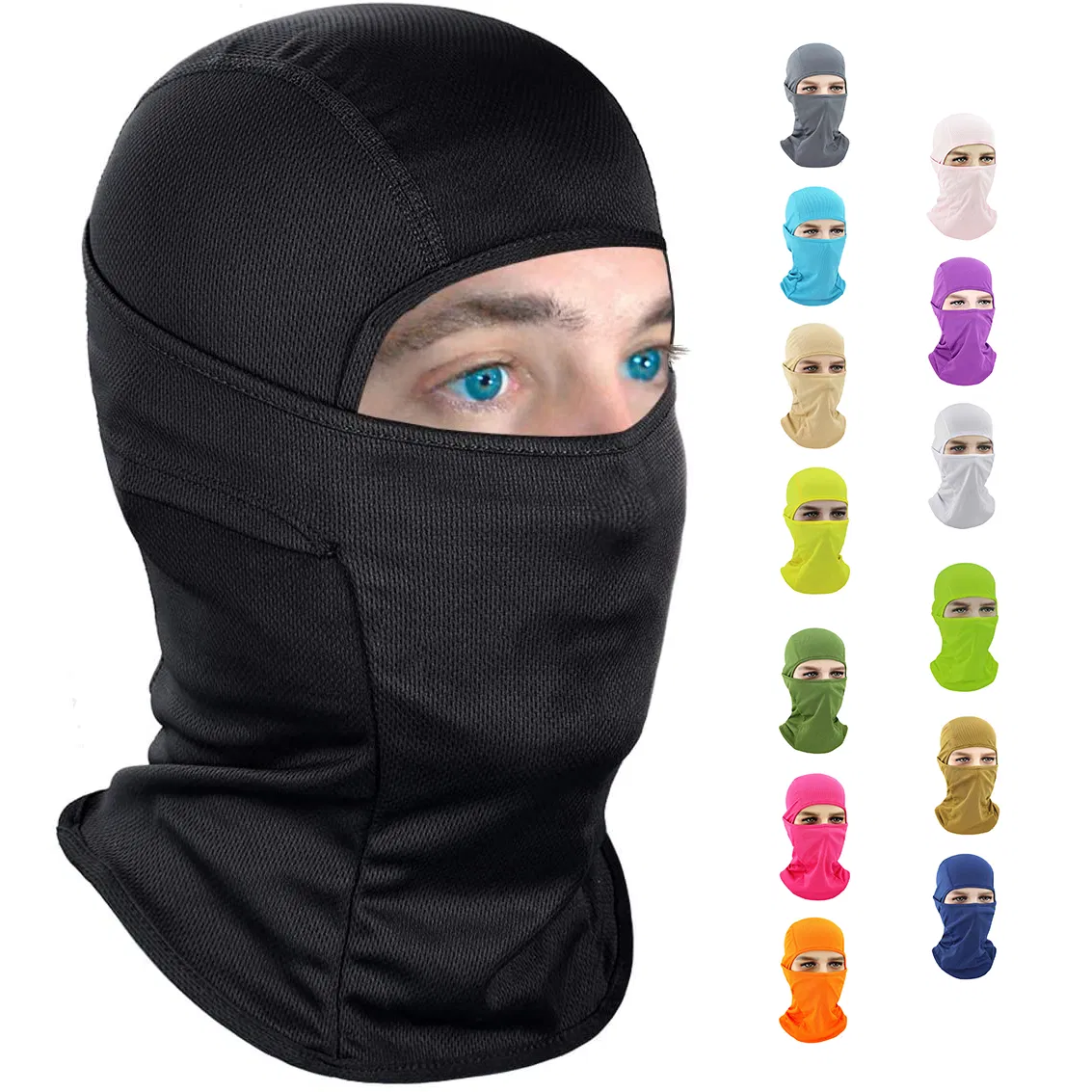Fabricante de Logotipos Personalizados Gorra de Calavera de Esquí Táctica Roja Bandana Pasamontañas Negra Malla a Prueba de Viento Pasamontañas para Mascarilla Facial Completa al Aire Libre