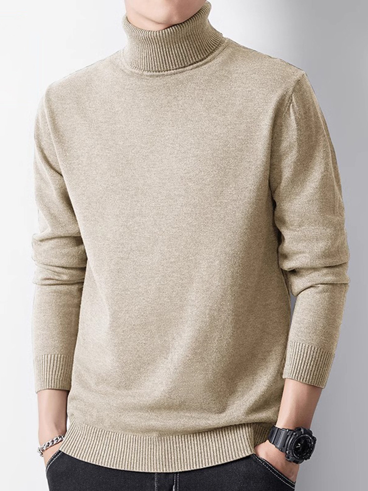 Suéteres Sólidos de Invierno para Hombre: Forrados de Vellón, Cuello alto, Cálidos, Multicolores. Personalizado & amp; amp; Al por mayor
