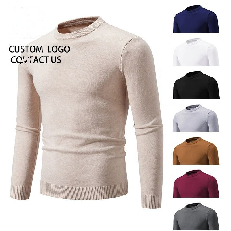 Suéter de punto para hombre al por mayor′s-Jersey Ajustado (Top de punto Cálido de Invierno Informal de talla grande para hombre)