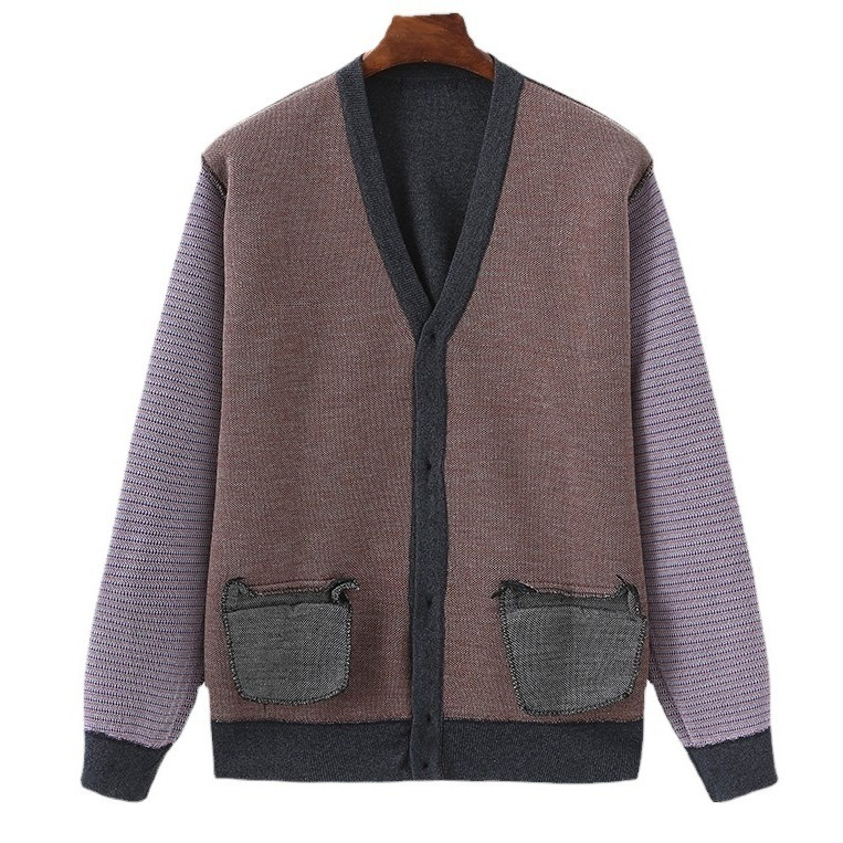 Suéter de Punto de Manga Larga Suelto con Botones de Venta Caliente para Hombre, Prendas de punto Vintage con cuello en V